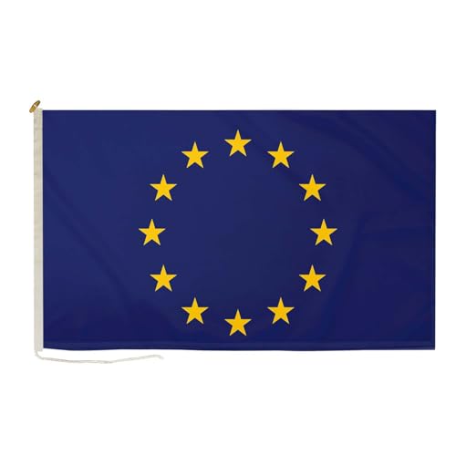 Flagge der Europäischen Union, robust, langlebig, 15 x 90 cm, mit Seil und Knebel. FlagSuperstore von FlagSuperstore