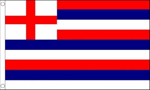 Gestreifte Flagge, rot, blau, weiß, 1,5 x 90 cm, 100 % Polyester, mit Ösen. FlagSuperstore von FlagSuperstore