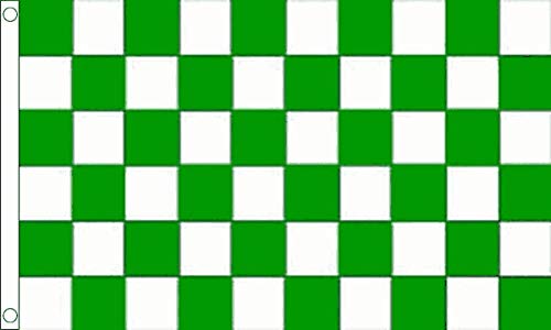 Grün-weiße karierte Flagge, 90 x 60 cm, kariert, 100 % Polyester. FlagSuperstore von FlagSuperstore