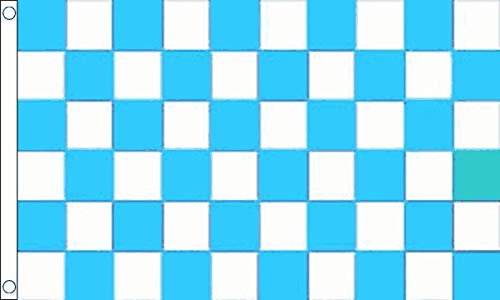 Himmelblaue und weiße karierte Flagge, 90 x 60 cm, kariert, 100 % Polyester FlagSuperstore von FlagSuperstore
