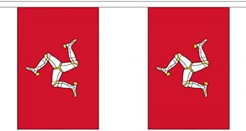 Isle of Man Wimpelkette, 6 m, 20 Flaggen, Polyester FlagSuperstore von FlagSuperstore