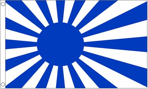 Japanische Flagge, aufgehende Sonne, marineblau, 150 x 90 cm, 100 % Polyester mit Ösen. FlagSuperstore von FlagSuperstore
