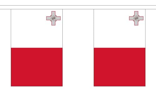 Malta Wimpelkette 6 Meter 20 Flaggen Polyester FlagSuperstore von FlagSuperstore