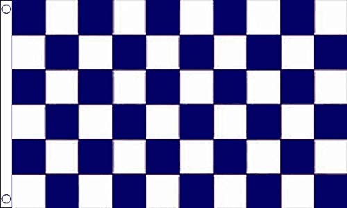 Marineblaue und weiße karierte Flagge, 90 x 60 cm, kariert, 100 % Polyester. FlagSuperstore von FlagSuperstore