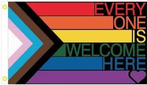 Progress Pride Everyone Is Welcome Here, Flagge, 152 x 91 cm, LGBTQ FlagSuperstore von FlagSuperstore