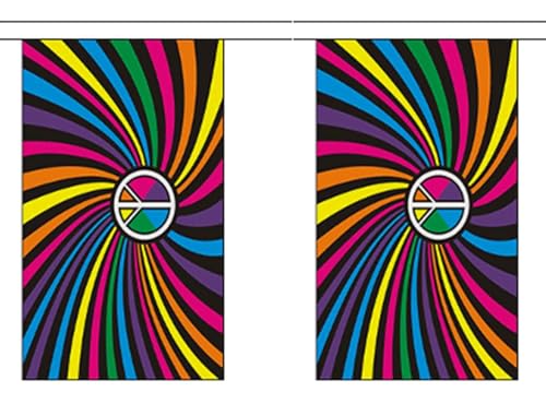 Rainow Swirl Peace-Flaggen-Wimpelkette, 9 m, 30 Flaggen FlagSuperstore von FlagSuperstore