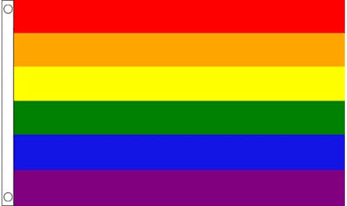 Regenbogen-Flagge, Gay Pride, 90 x 60 cm, 100 % Polyester mit Ösen, LGBTQ FlagSuperstore von FlagSuperstore