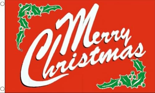 Rote kleine Flagge mit Aufschrift "Merry Christmas" – 90 x 60 cm – 100 % Polyester mit Ösen Banner – FlagSuperstore Rote kleine Flagge mit Aufschrift "Merry Christmas" – 90 x 60 cm – 100 % Polyester mit Ösen Banner – FlagSuperstore von FlagSuperstore