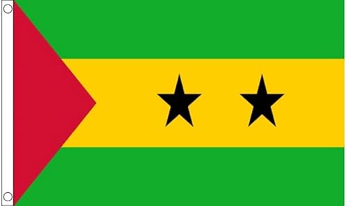 Sao Tome und Principe-Flagge, 152 x 90 cm, 100 % Polyester, mit Ösen, Banner FlagSuperstore von FlagSuperstore