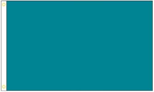 Türkisfarbene Flagge, einfarbig, 150 x 90 cm, 100 % Polyester, mit Ösen. FlagSuperstore von FlagSuperstore