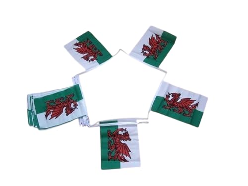 Wales Flagge Wimpelkette 3 Meter 10 Flaggen Walisisch FlagSuperstore von FlagSuperstore