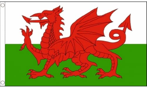 Wales-Flagge aus strapazierfähigem Nylon, 15 x 91 cm, mit Ösen. FlagSuperstore von FlagSuperstore