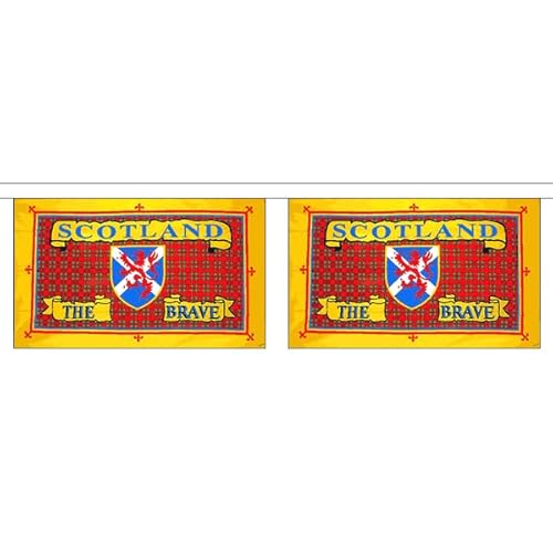 Wimpelkette Scotland The Brave, 9 Meter, 30 Flaggen, Polyester FlagSuperstore von FlagSuperstore
