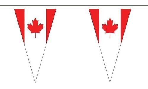 Wimpelkette mit Kanada-Flagge, 5 m, dreieckig, groß, 12 Flaggen FlagSuperstore von FlagSuperstore