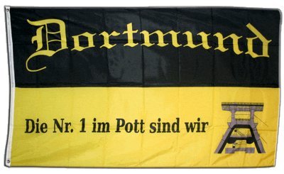 Dortmund Nr. 1 Fahne Flagge Grösse 1,50 x 0,90m mit Ösen - FRIP -Versand® von Flaggenfritze