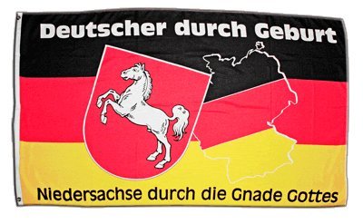 Flaggenfritze Fahne/Flagge Deutschland Niedersachse durch die Gnade Gottes + gratis Sticker von Flaggenfritze