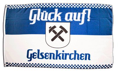 Flaggenfritze Fahne/Flagge Gelsenkirchen 3 - Glück Auf + gratis Sticker von Flaggenfritze