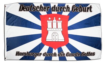 Flaggenfritze Fahne/Flagge Hamburg Hamburger durch die Gnade Gottes + gratis Sticker von Flaggenfritze