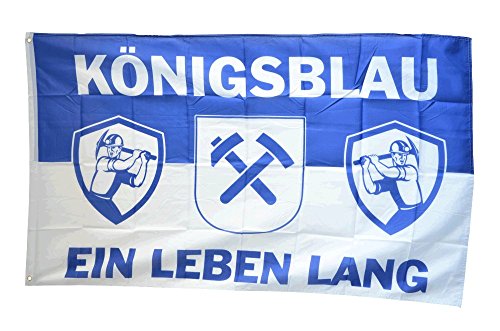 Flaggenfritze Fahne/Flagge Gelsenkirchen - Königsblau EIN Leben lang + gratis Sticker von Flaggenfritze