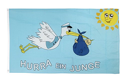 Flaggenfritze Fahne/Flagge Hurra EIN Junge + gratis Sticker von Flaggenfritze