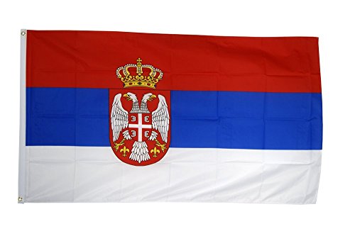 Flaggenfritze Fahne/Flagge Serbien mit Wappen + gratis Sticker von Flaggenfritze