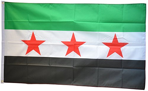 Flaggenfritze Fahne/Flagge Syrien 1932-1963 / Opposition - Freie Syrische Armee + gratis Sticker von Flaggenfritze