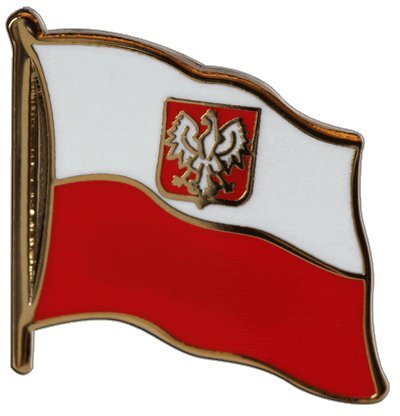Flaggen-Pin/Anstecker Polen mit Adler vergoldet von Flaggenfritze