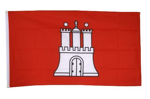 Flaggenfritze® Fahne Flagge Hamburg 150 x 250 cm Premiumqualität von Flaggenfritze