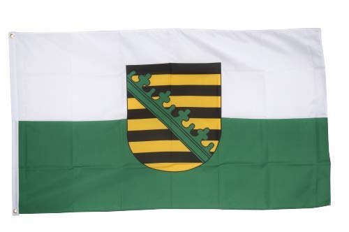 Flaggenfritze® Fahne Flagge Sachsen 90 x 150 cm Premiumqualität von Flaggenfritze