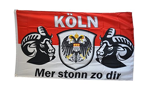 Flaggenfritze® Fanflagge Köln Mer stonn zu dir - 90 x 150 cm von Flaggenfritze