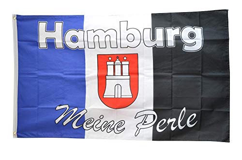 Flaggenfritze® Flagge/Fahne Fanflagge Hamburg Meine Perle 4-90 x 150 cm von Flaggenfritze