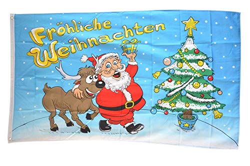 Flaggenfritze® Flagge/Fahne Fröhliche Weihnachten - 90 x 150 cm von Flaggenfritze