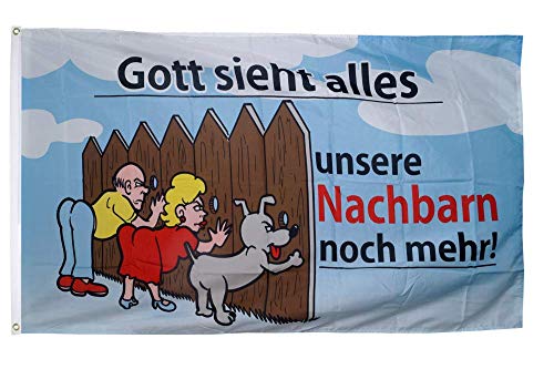 Flaggenfritze® Flagge/Fahne Gott Sieht Alles - 90 x 150 cm von Flaggenfritze