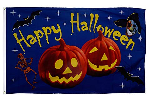 Flaggenfritze® Flagge/Fahne Halloween Happy Halloween Kürbis - 90 x 150 cm von Flaggenfritze