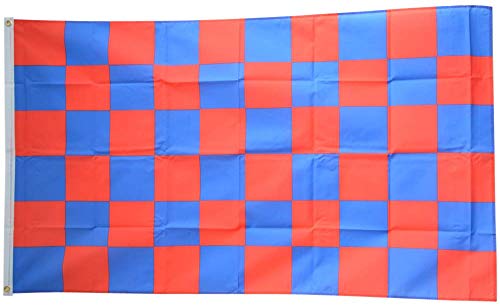 Flaggenfritze® Flagge/Fahne Karo Blau-Rot - 90 x 150 cm von Flaggenfritze