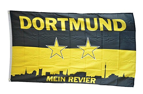 Flaggenfritze® Flagge Fanflagge Dortmund Mein Revier Sterne - 90 x 150 cm von Flaggenfritze