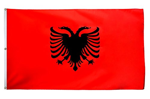 Flaggenfritze Fahne/Flagge Albanien - 150 x 250 cm + gratis Sticker, XXL-Fahne von Flaggenfritze