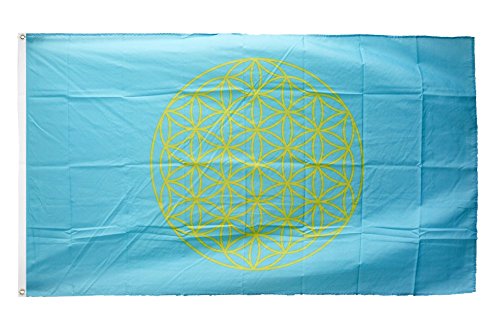 Flaggenfritze Fahne/Flagge Blume des Lebens blau + gratis Sticker von Flaggenfritze