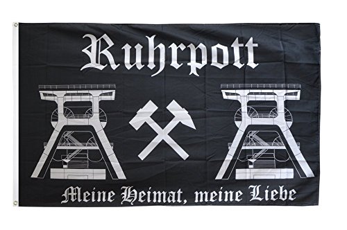 Flaggenfritze Fahne/Flagge Deutschland Ruhrpott Ruhrgebiet 2 + gratis Sticker von Flaggenfritze