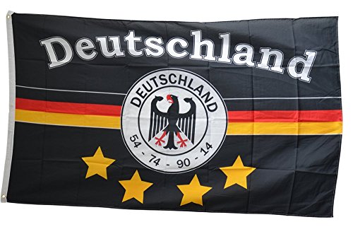 Flaggenfritze Fahne/Flagge Deutschland schwarz 4 Sterne + gratis Sticker von Flaggenfritze