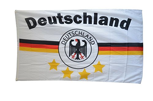 Flaggenfritze Fahne/Flagge Deutschland weiß 4 Sterne + gratis Sticker von Flaggenfritze