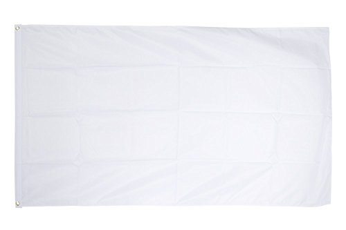 Flaggenfritze Fahne/Flagge Einfarbig Weiß - 150 x 250 cm + gratis Sticker, XXL-Fahne von Flaggenfritze