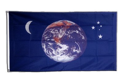 Flaggenfritze Fahne/Flagge Erde Mond Sterne + gratis Sticker von Flaggenfritze