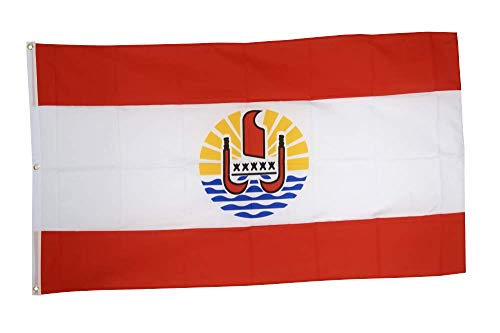 Flaggenfritze Fahne/Flagge Frankreich Französisch Polynesien - 150 x 250 cm + gratis Sticker, Premiumqualitäts-Fahne von Flaggenfritze