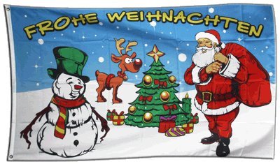 Flaggenfritze Fahne/Flagge Frohe Weihnachten 2 + gratis Sticker von Flaggenfritze