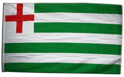 Flaggenfritze Fahne/Flagge Großbritannien Green White Stripe Ensign - Haus Tudor Naval Ensign + gratis Sticker von Flaggenfritze