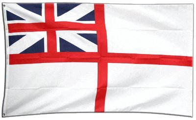 Flaggenfritze Fahne/Flagge Großbritannien Naval Ensign of The White Squadron + gratis Sticker von Flaggenfritze
