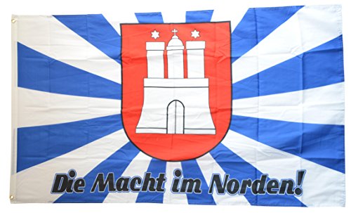 Flaggenfritze Fahne/Flagge Hamburg - Die Macht im Norden + gratis Sticker von Flaggenfritze
