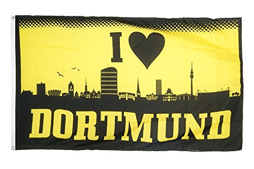 Flaggenfritze Fahne/Flagge I Love Dortmund + gratis Sticker Flaggenfritze Fahne/Flagge I Love Dortmund + gratis Sticker von Flaggenfritze