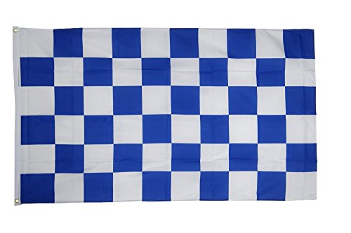 Flaggenfritze Fahne/Flagge Karo Blau Weis - 150 x 250 cm + gratis Sticker, XXL-Fahne von Flaggenfritze